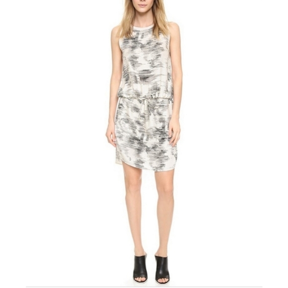 Vince 100% silk dress sleeveless abstract print - Picture 1 of 12